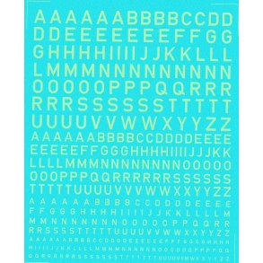 Bogstaver gule fluorescerende, blandede strrelser - decals