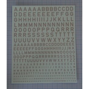 Bogstaver gr, blandede strrelser - decals