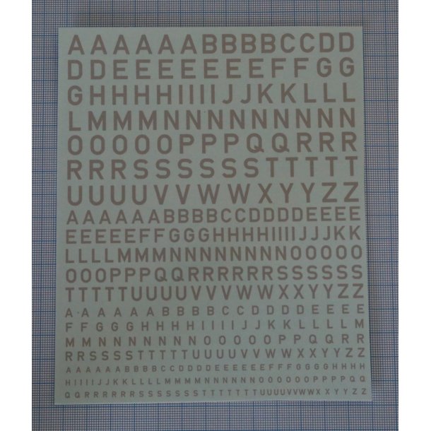 Bogstaver gr, blandede strrelser - decals