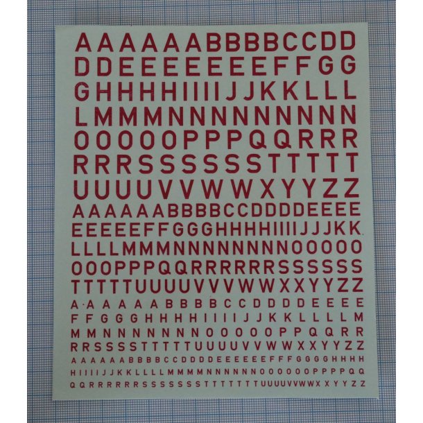 Bogstaver rde, blandede strrelser - decals