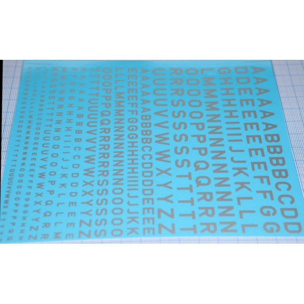 Bogstaver slv, blandede strrelser - decals