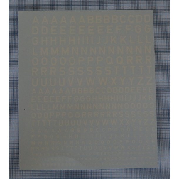 Bogstaver hvide, blandede strrelser - decals