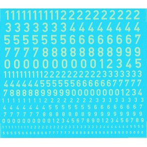 Tal gule fluorescerende, blandede strrelser - decals