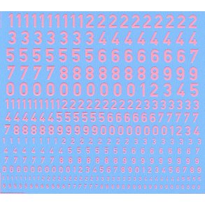 Tal rde fluorescerende, blandede strrelser - decals