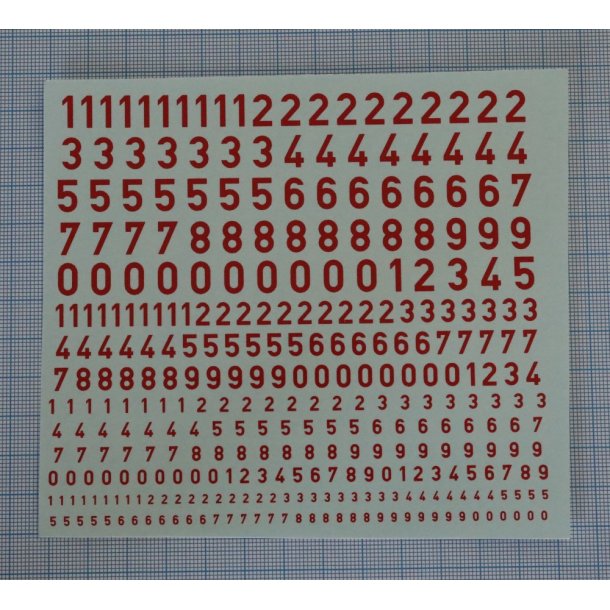 Tal rde, blandede strrelser - decals