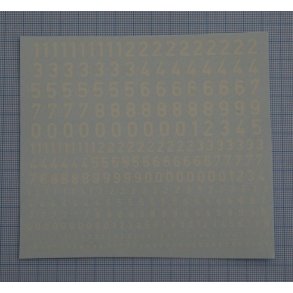 Tal hvide, blandede strrelser - decals