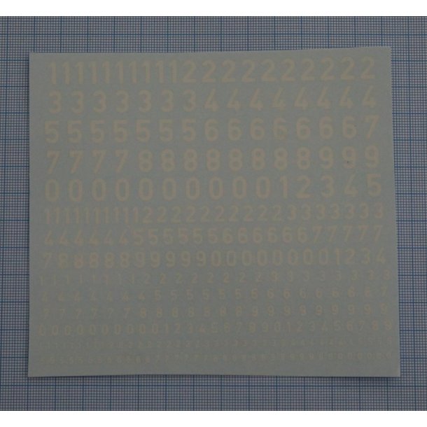 Tal hvide, blandede strrelser - decals