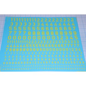 Tal gule, blandede strrelser - decals