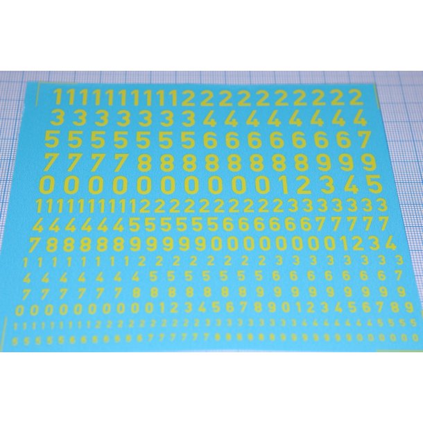 Tal gule, blandede strrelser - decals