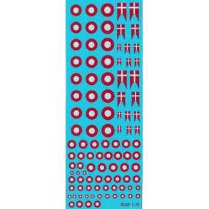 Det danske flyvevåben, kokarder og flag - decals skala 1/72