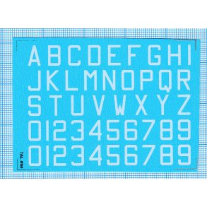 RDAF bogstaver og tal - hvide decals, 10 mm høje