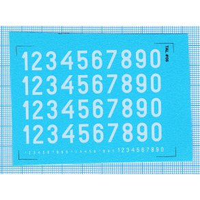 RDAF tal - hvide decals, 10 mm h�je