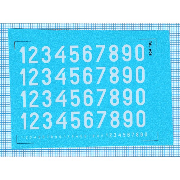 RDAF tal - hvide decals, 10 mm h�je