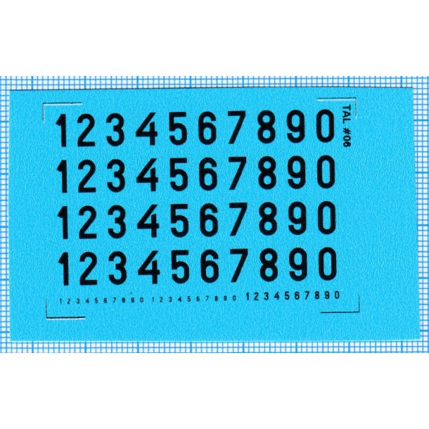 RDAF tal - sorte decals, 6 mm h�je