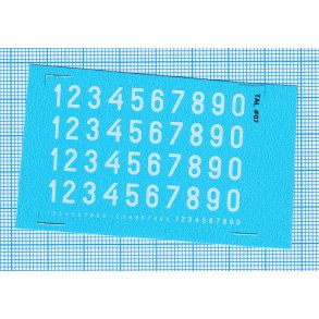 RDAF tal - hvide decals, 6,5 mm h�je