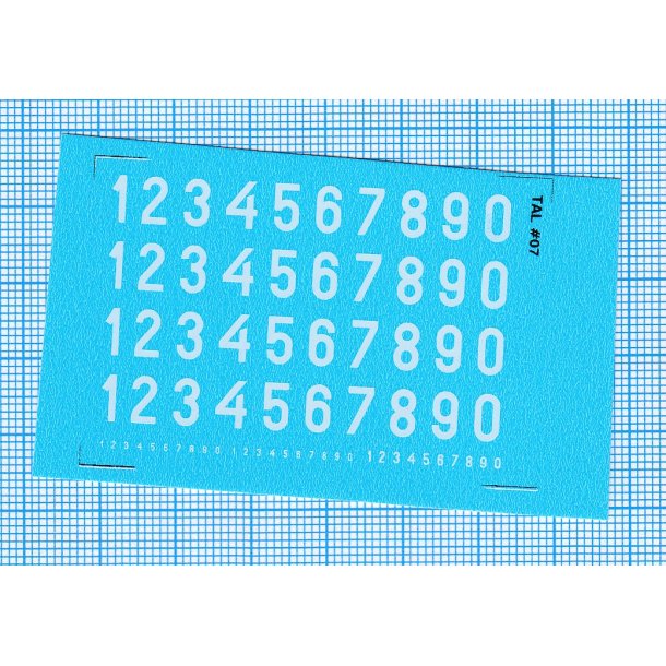 RDAF tal - hvide decals, 6,5 mm h�je