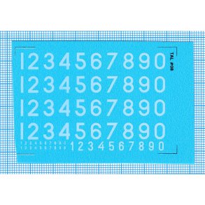 RDAF tal - hvide decals, 7 mm h�je