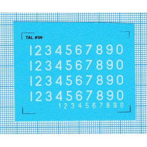 RDAF tal - hvide decals, 5 mm h�je