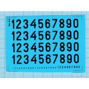 RDAF tal - sorte decals, 9 mm h�je