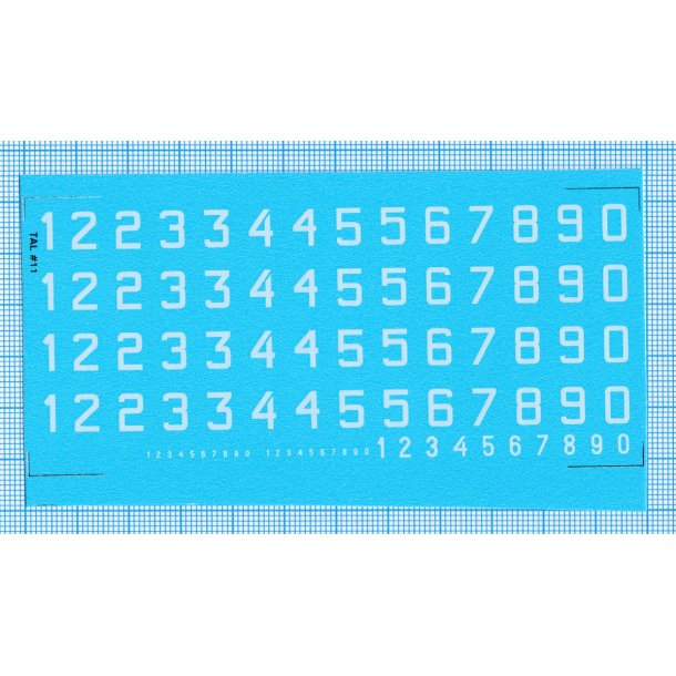 RDAF tal - hvide decals, 7,5 mm h�je