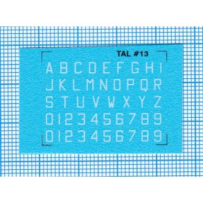 RDAF bogstaver og tal - hvide decals, 3 mm høje