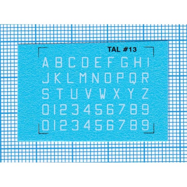 RDAF bogstaver og tal - hvide decals, 3 mm hje
