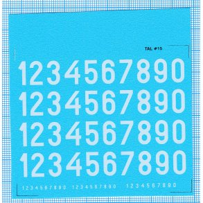 RDAF tal - hvide decals, 11 mm h�je