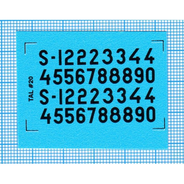 RDAF tal - sorte decals, 5 mm h�je