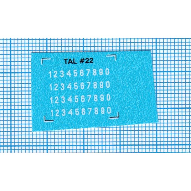 RDAF tal - hvide decals, 2 mm h�je