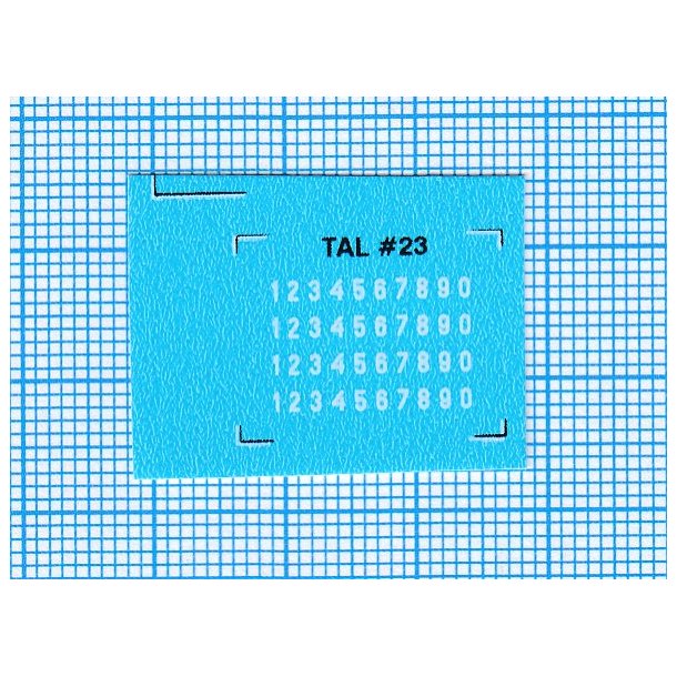 RDAF tal - hvide decals, 1,55 mm h�je