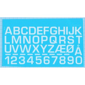 RDAF bogstaver og tal - hvide decals, 20 mm h�je