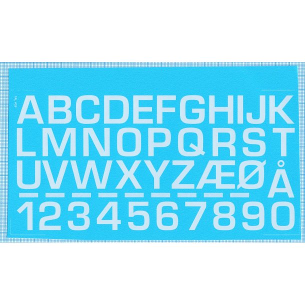 RDAF bogstaver og tal - hvide decals, 20 mm h�je