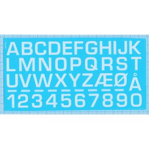 RDAF bogstaver og tal - hvide decals, 16 mm h�je