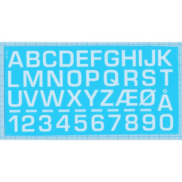 RDAF bogstaver og tal - hvide decals, 16 mm h�je