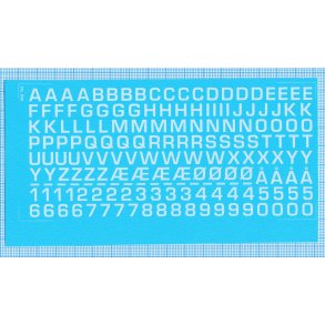 RDAF bogstaver og tal - hvide decals, 7 mm høje