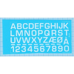 RDAF bogstaver og tal - hvide decals, 12 mm h�je