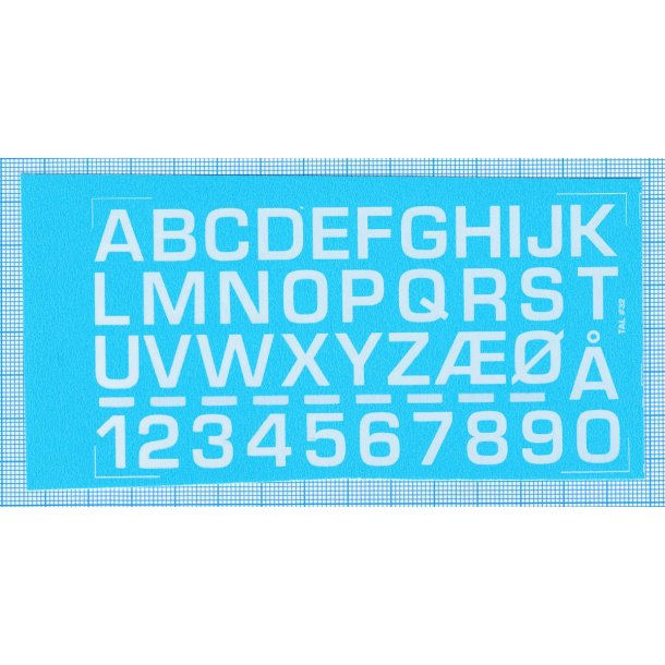 RDAF bogstaver og tal - hvide decals, 12 mm h�je