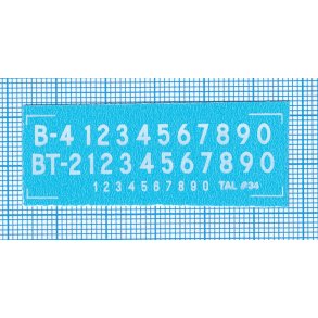 RDAF bogstaver og tal - hvide decals, 4 mm høje