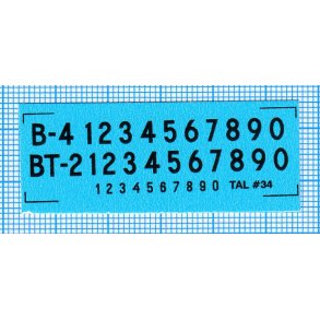 RDAF bogstaver og tal - sorte decals, 4 mm h�je