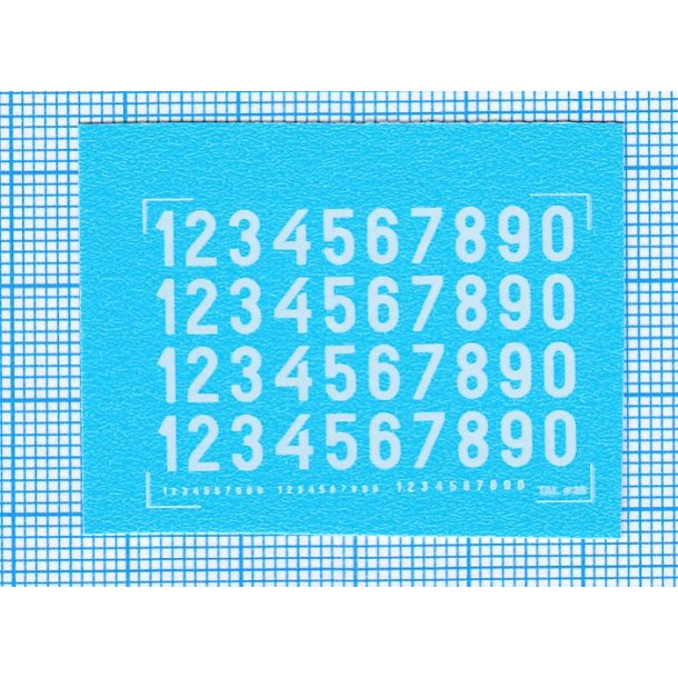 RDAF tal - hvide decals, 5 mm h�je