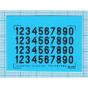 RDAF tal - sorte decals, 5 mm h�je