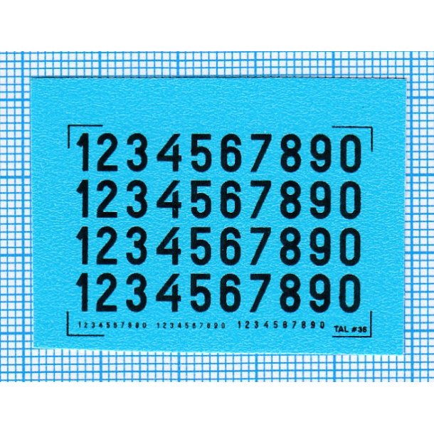 RDAF tal - sorte decals, 5 mm h�je