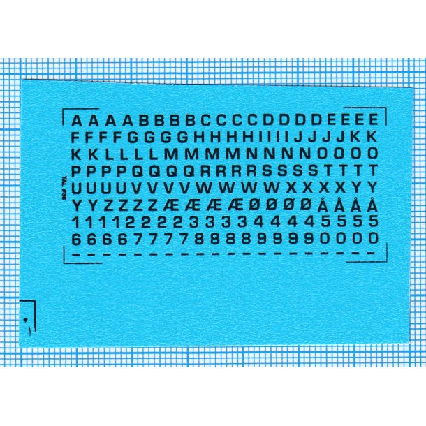 RDAF bogstaver og tal - sorte decals, 2 mm hje
