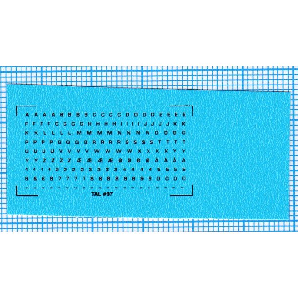 RDAF bogstaver og tal - sorte decals, 0,75 mm h�je