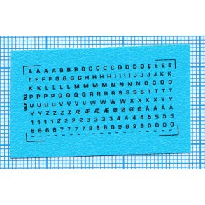 RDAF bogstaver og tal - sorte decals, 1 mm h�je