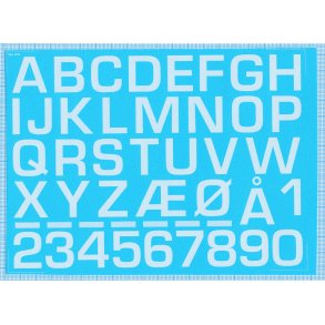 RDAF bogstaver og tal - hvide decals, 24 mm h�je