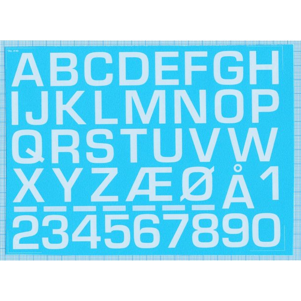 RDAF bogstaver og tal - hvide decals, 24 mm h�je