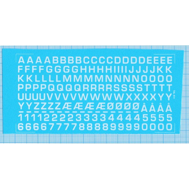 RDAF bogstaver og tal - hvide decals, 6 mm hje