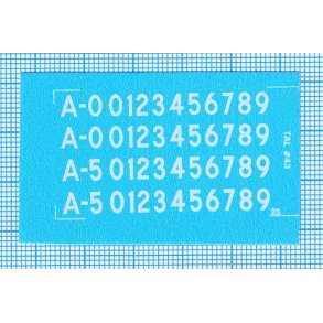 RDAF bogstaver og tal - hvide decals, 4,5 mm høje