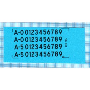 RDAF bogstaver og tal - sorte decals, 4,5 mm h�je